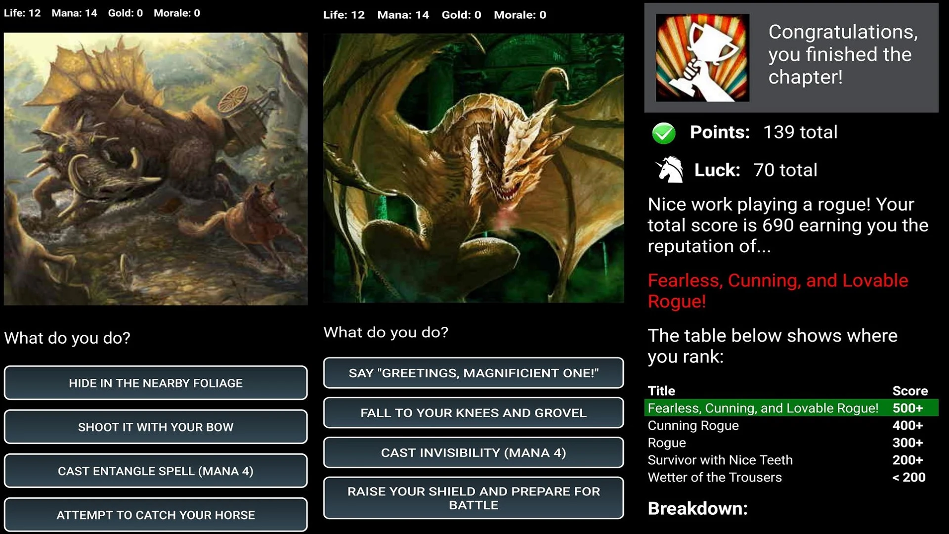 Dungeons and Decisions RPG screenshot